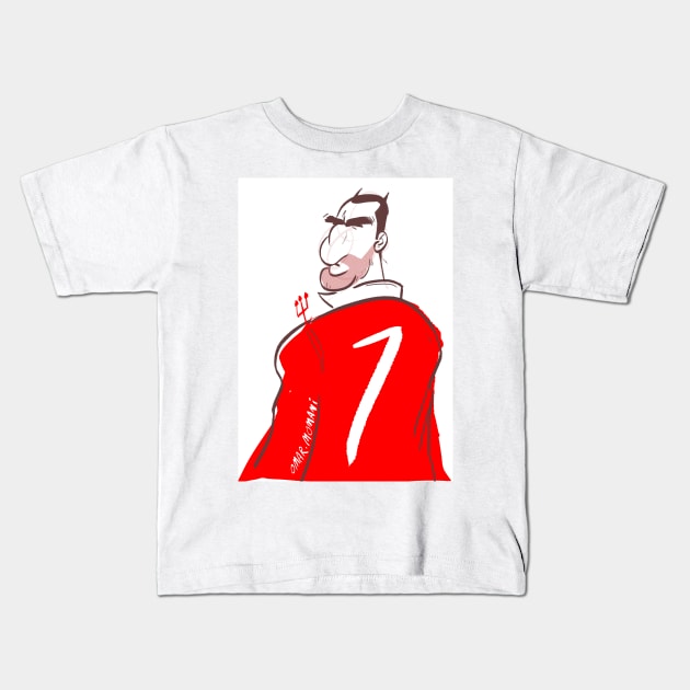 Eric Cantona Kids T-Shirt by Omar Momani